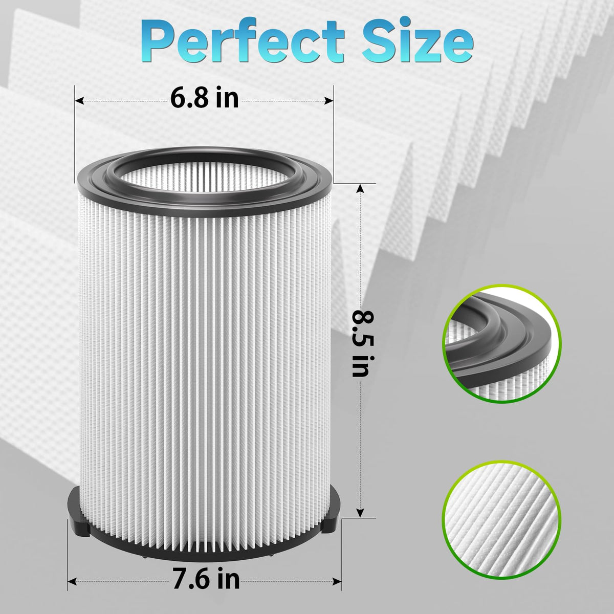 IOYIJOI VF4000-compatible filter for 5-20 gallon RIDGID vacuums improves versatility.