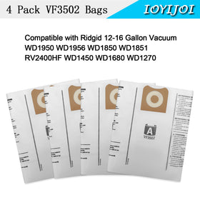 IOYIJOI VF3502 dust bags pack for RIDGID models simplifies bag changes.