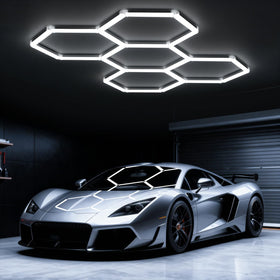 Ipackorin hexagon garage light panel delivers ultra-bright, even illumination for garages and workshops.