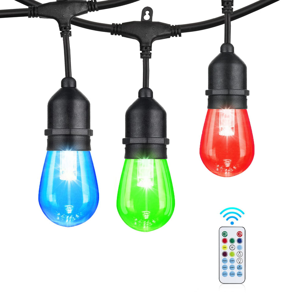 IPStank 24ft solar string lights with 12 Edison bulbs for durable outdoor ambiance