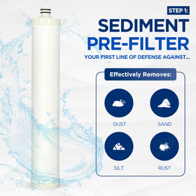 AC-30 sediment filter close-up showing food-grade material safety.