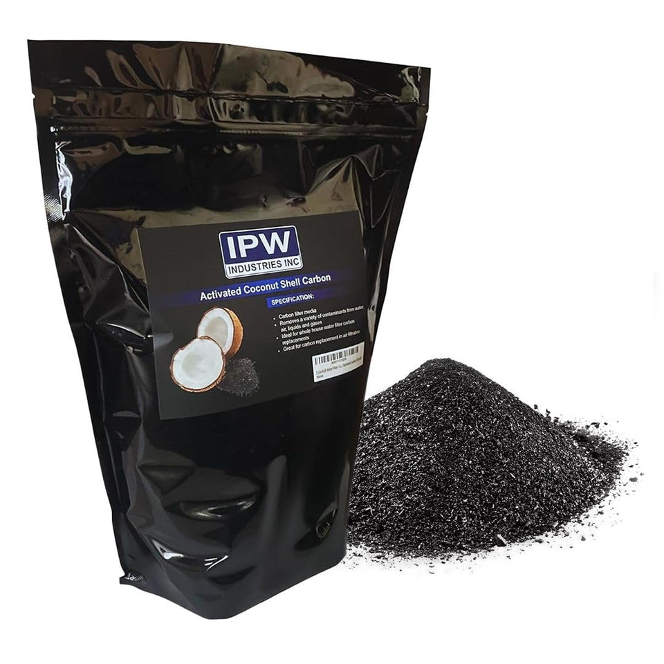 IPW Industries coconut-shell activated carbon granules for water and air filtration.