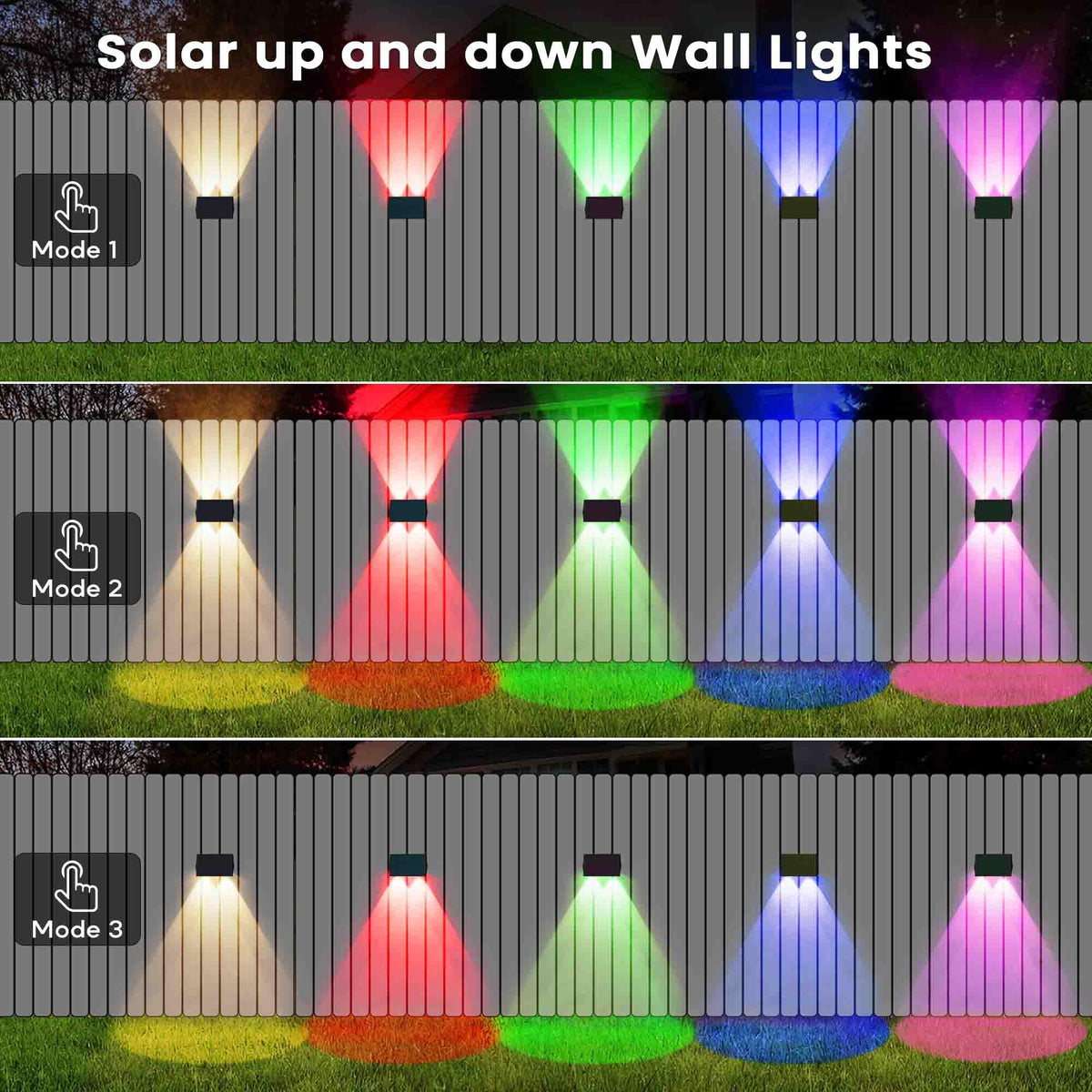 IIRARA fence lights solar powered bright 100LM for clear pathway illumination