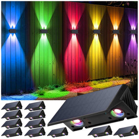 IIRARA fence lights solar powered pack shown in box for easy outdoor setup