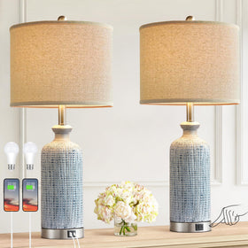 Ireliare living room lamps set of 2, 27-inch height, easy touch brightness control.