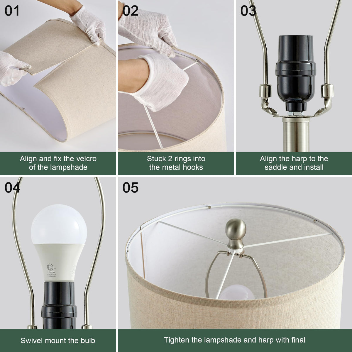 Ireliare lamps featuring USB-C and USB-A ports for charging devices.