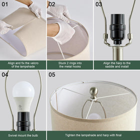Ireliare lamps featuring USB-C and USB-A ports for charging devices.