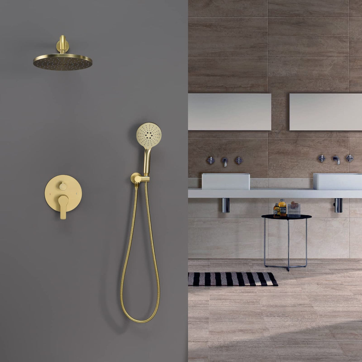 Iriber handheld shower head with three settings for versatile cleansing