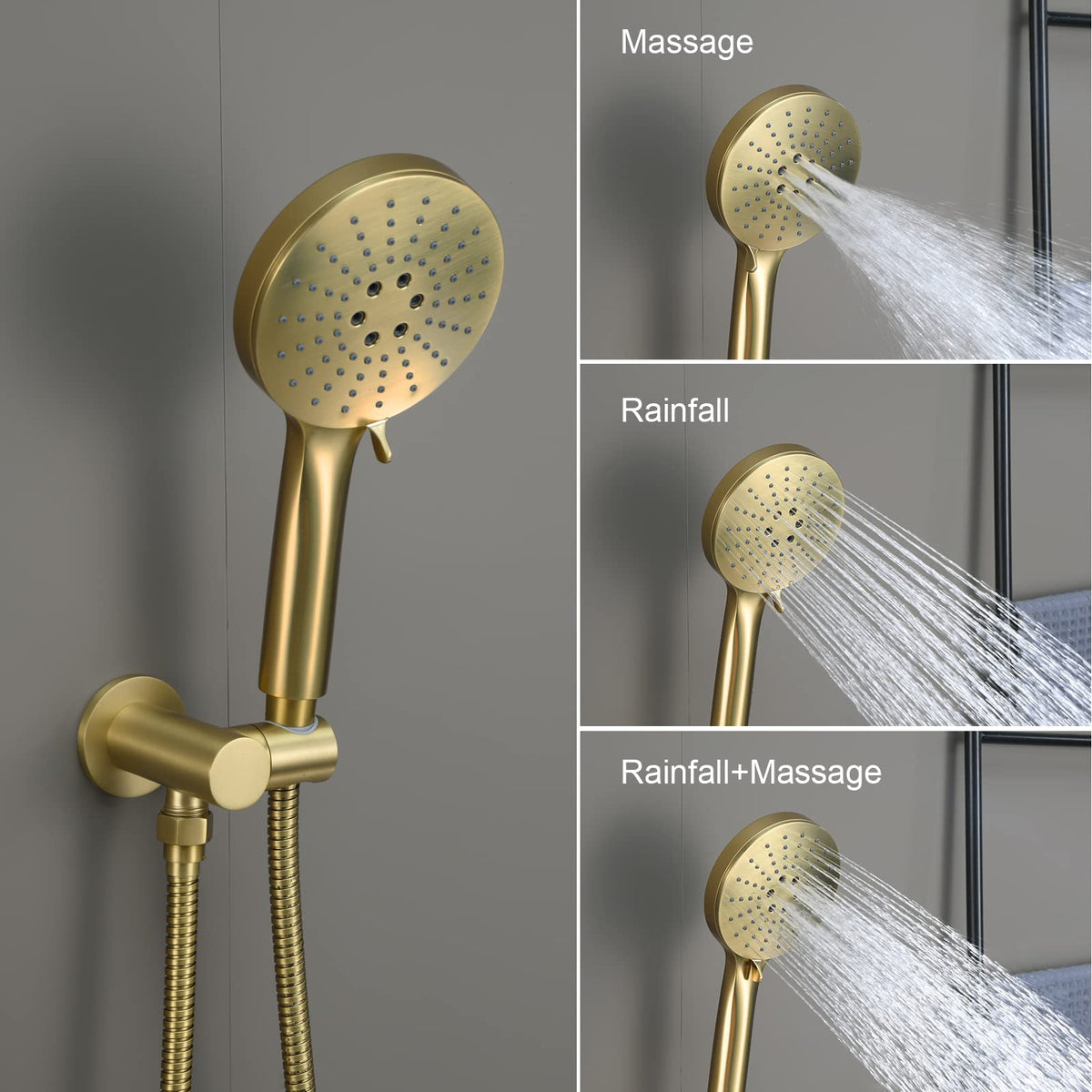 Iriber brass shower holder mounted securely