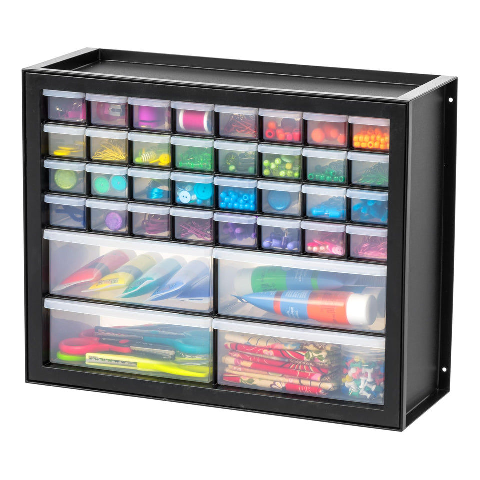 IRIS USA 36-drawer storage cabinet front view for organized craft storage.