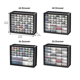 IRIS USA 36-drawer storage cabinet wall-mount option for flexible setup.