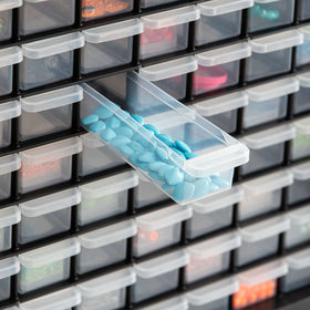 IRIS USA 64-drawer organizer made in USA highlighting durable construction.