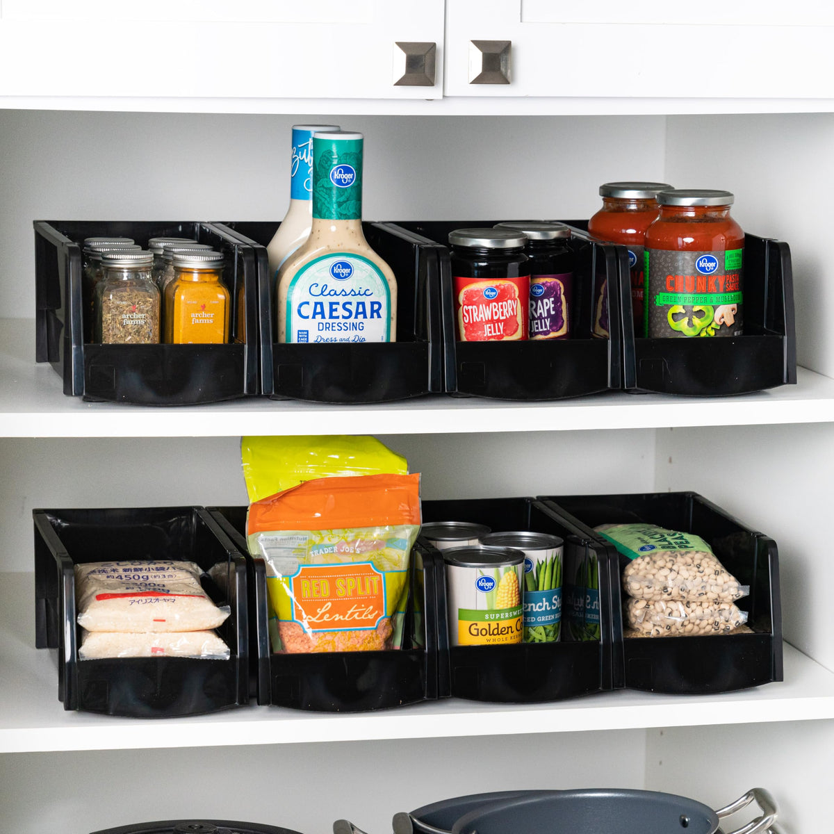 IRIS USA open-front bin keeps tools, bolts, and craft supplies neatly accessible.