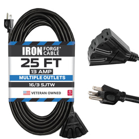 Iron Forge Cable 25ft outdoor extension cord with weatherproof jacket for tough conditions