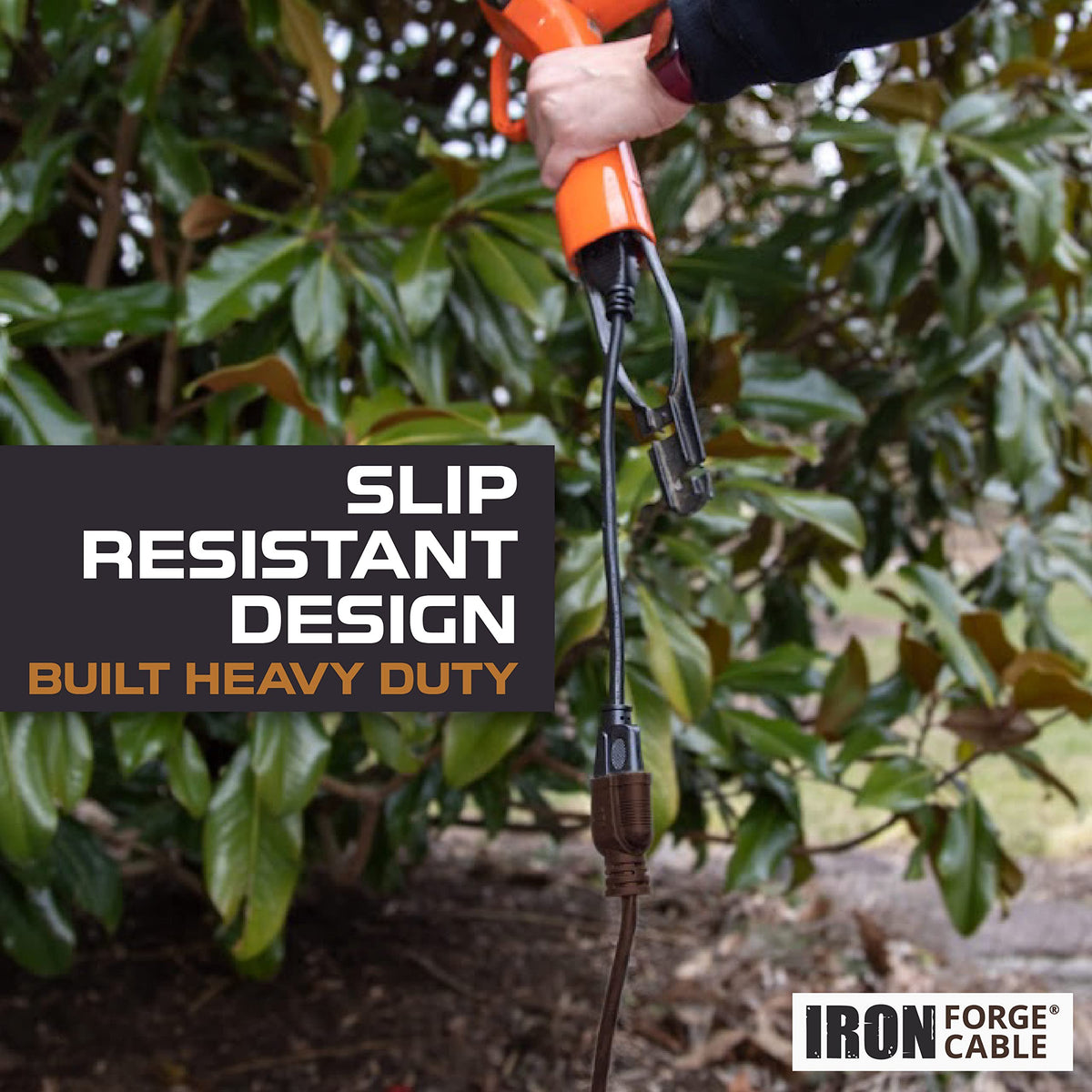 Iron Forge Cable extension cord remains flexible in cold weather.