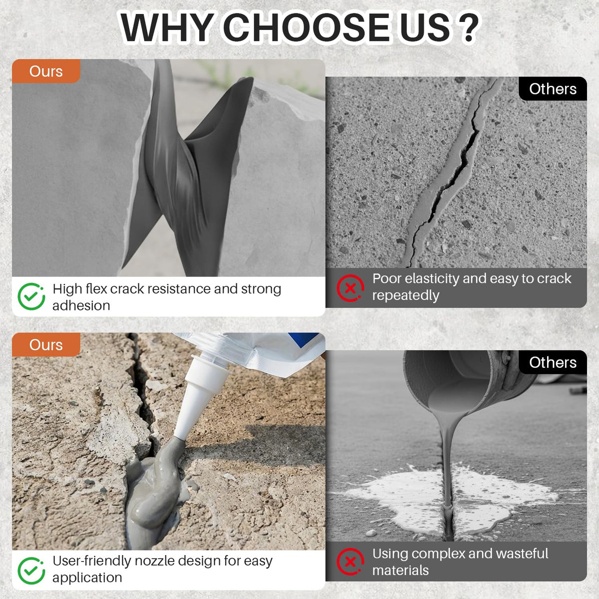 IRONABLE easy apply concrete crack filler simplifies repairs with minimal tools.