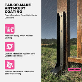 IRONBABE easy grounding point stake enables quick installation.