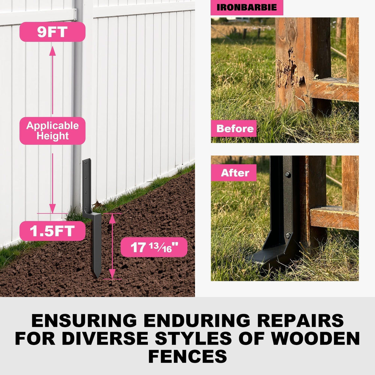 IRONBABE thickened 11-gauge garden stake provides durable plant support.