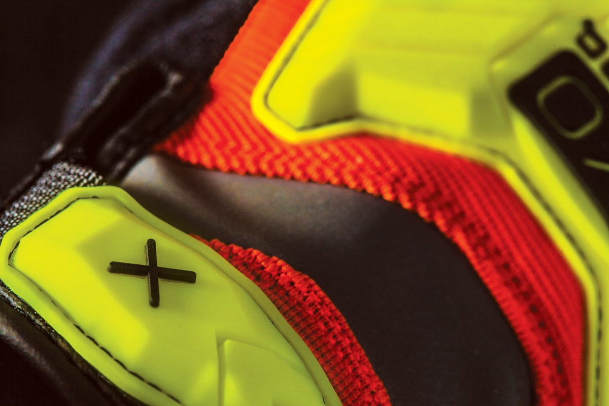 Ironclad EXO reflective strips on glove for increased safety in low light.