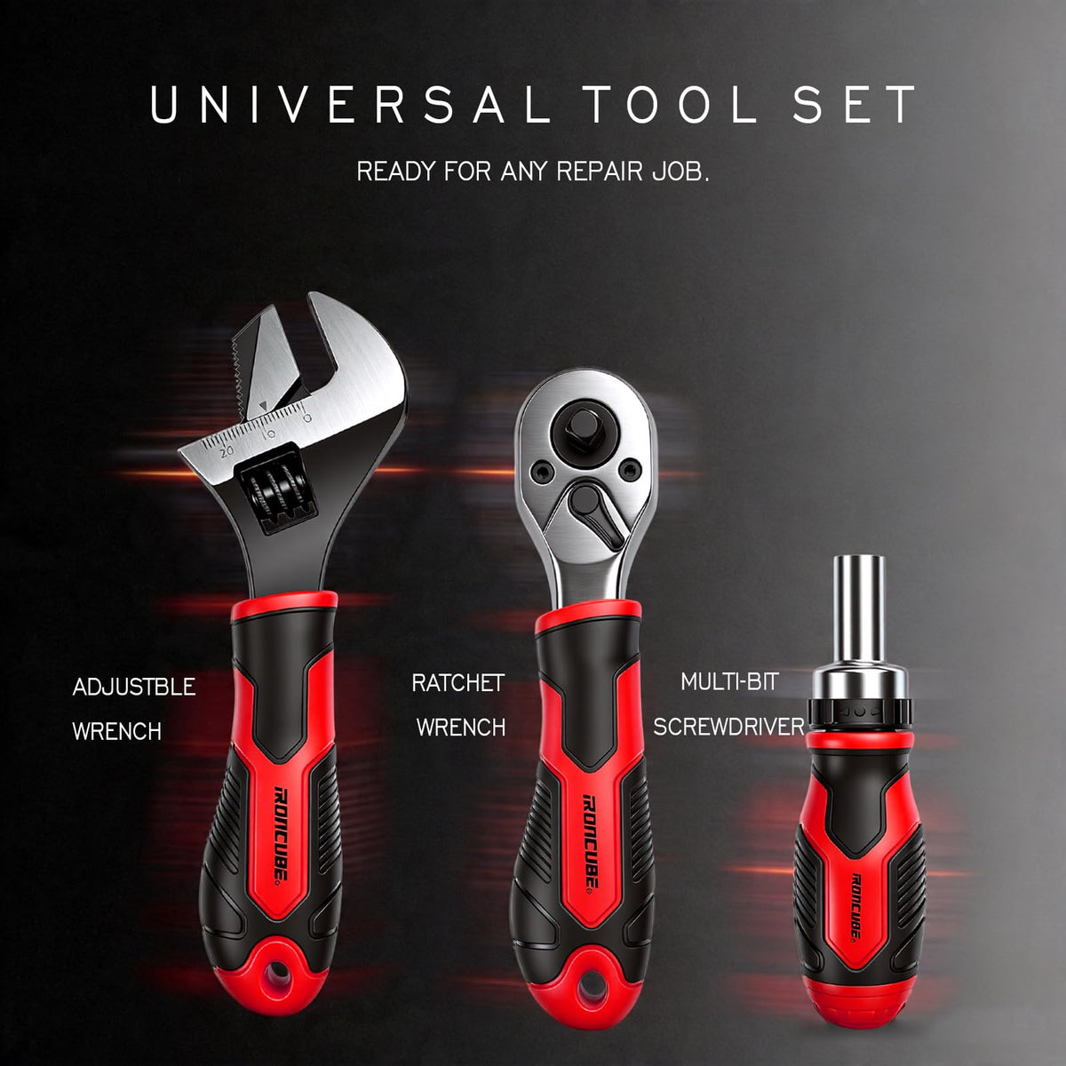 Ironcube 20-in-1 ratcheting screwdriver ready for quick bit changes.