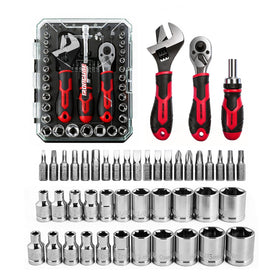 Ironcube 53-piece socket set with metric and SAE sockets for versatile repairs.
