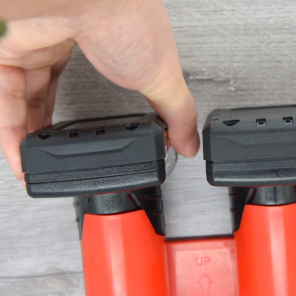 Generous spacing between slots to simplify removing a battery.