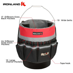 IRONLAND interior pockets keep tools sorted for fast access.