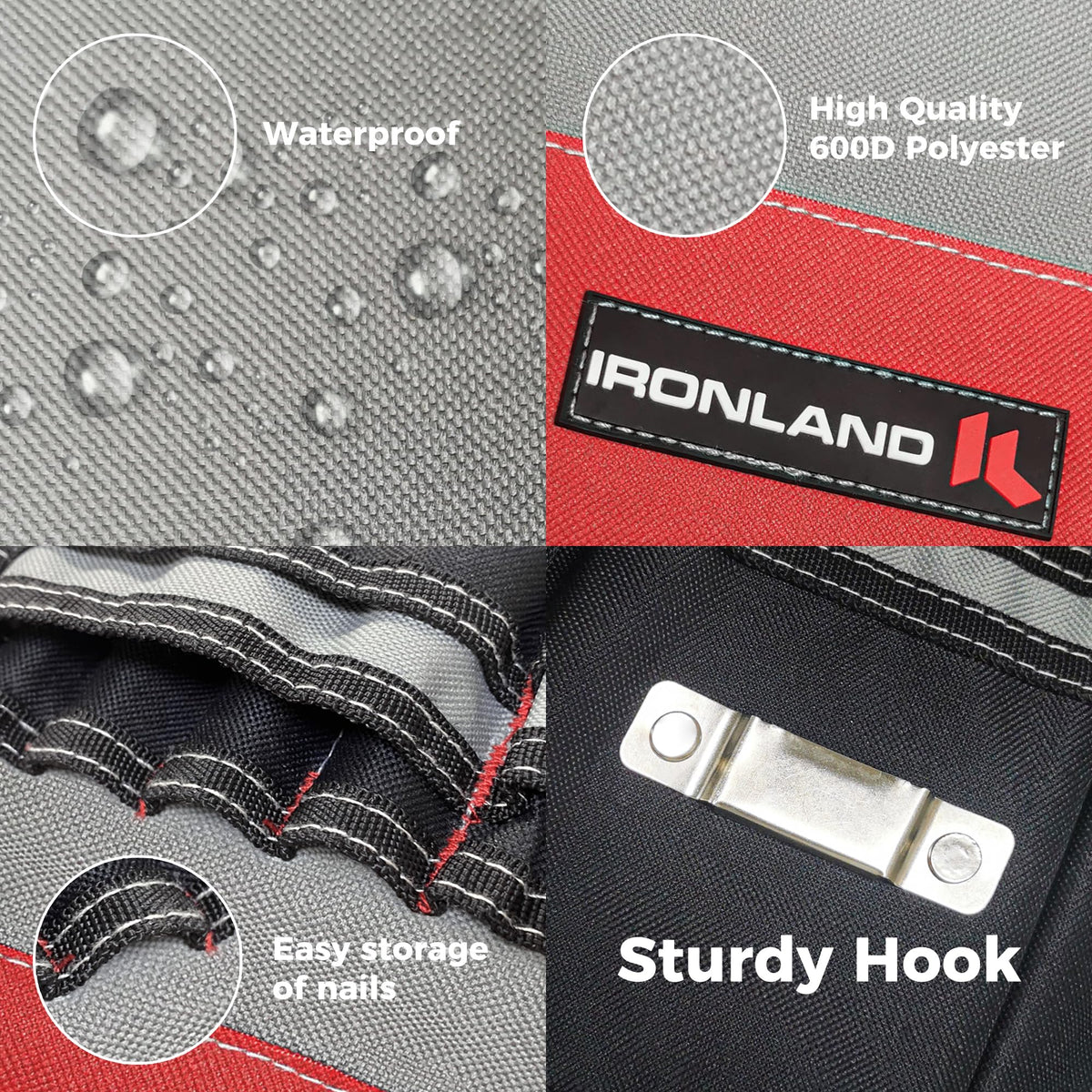 IRONLAND heavy-duty construction organizer withstands rugged job sites.