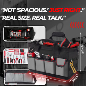 IRONLAND toolbag 600D Oxford fabric with waterproof coating resists rain.