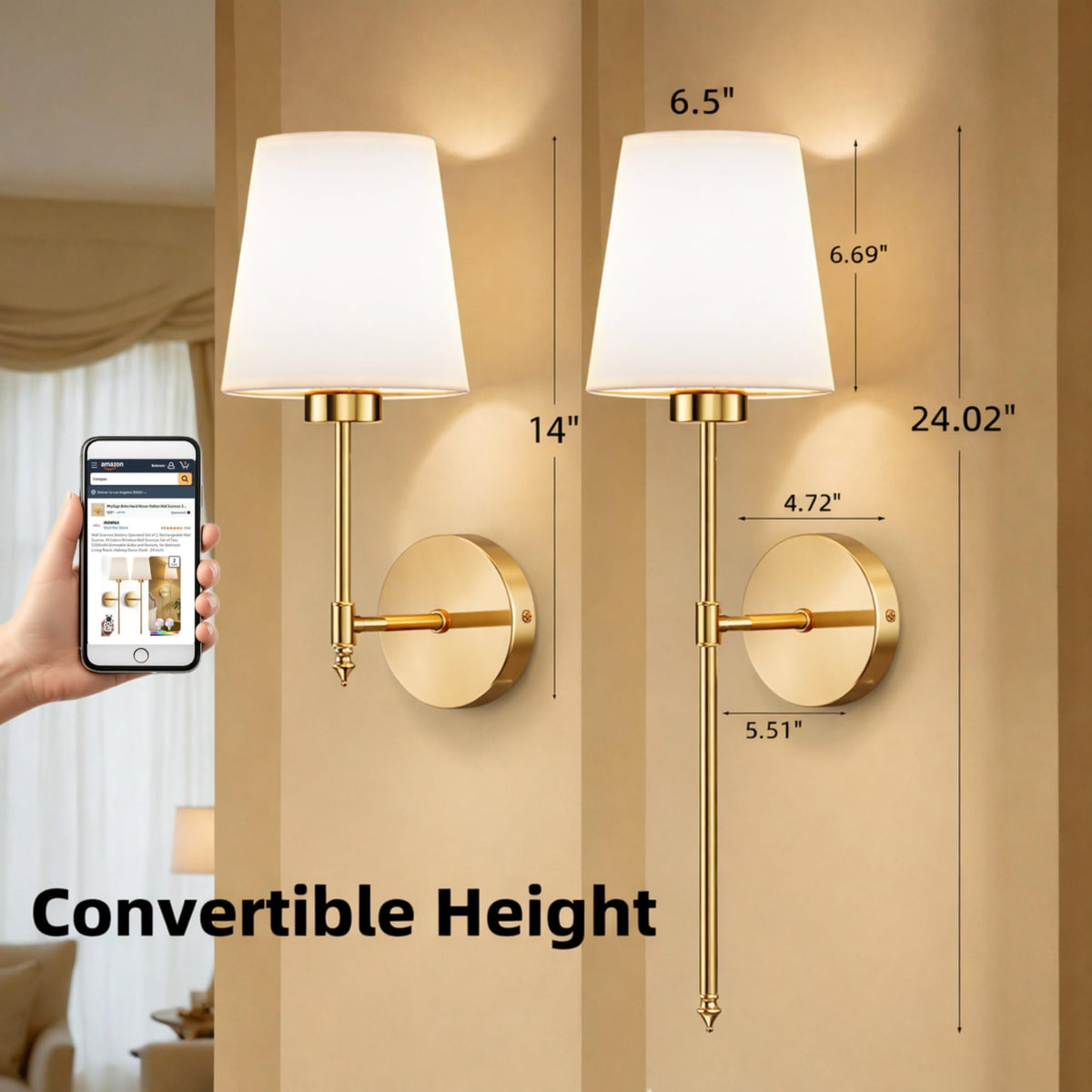Rechargeable IRONPAX wall light with remote control for easy setup