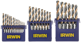 IRWIN high-speed steel drill bits with 135-degree split-point for precise starting holes.