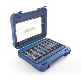 Reduced shank detail shows compatibility with 3/8-inch and larger drills