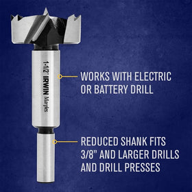 Range of IRWIN Marples Forstner sizes from 1/4 inch to 2 inch for versatility