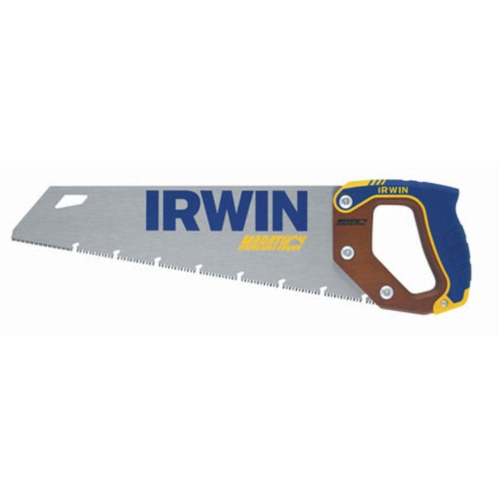 IRWIN ProTouch handle with ergonomic design enhances comfort during sawing.