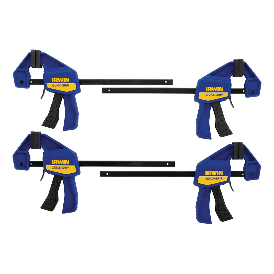 IRWIN Quick-Grip 6-inch mini bar clamp set securely holds small parts.