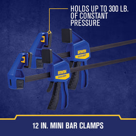 IRWIN Quick-Grip 6in clamps packaging emphasizes lifetime-backed performance.