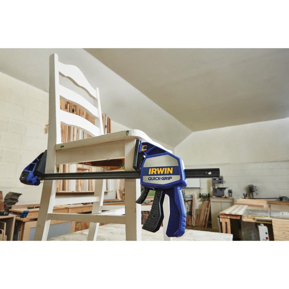 IRWIN Quick-Grip non-marring pads protect delicate surfaces during clamps.