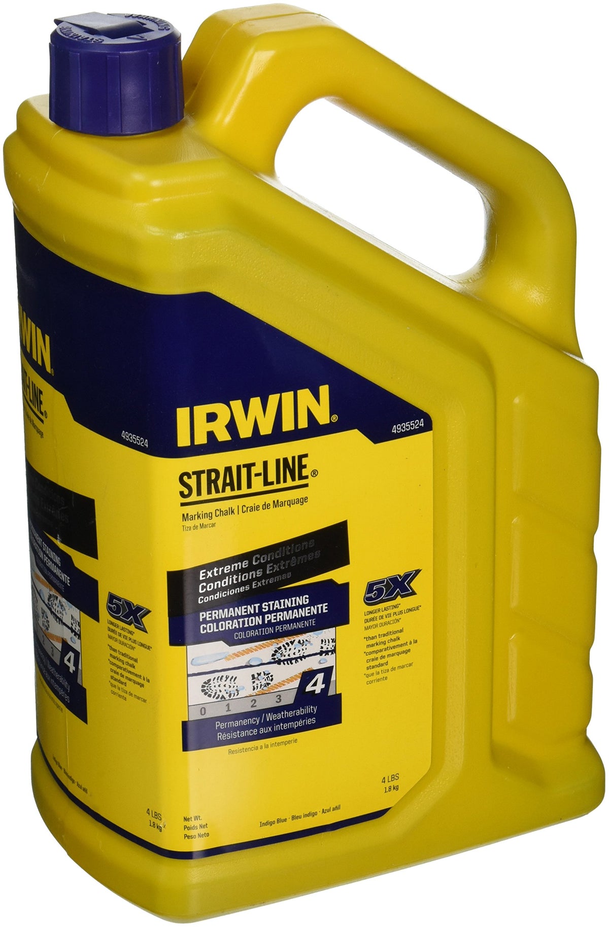 IRWIN STRAIT-LINE indigo blue chalk bottle for durable outdoor marking