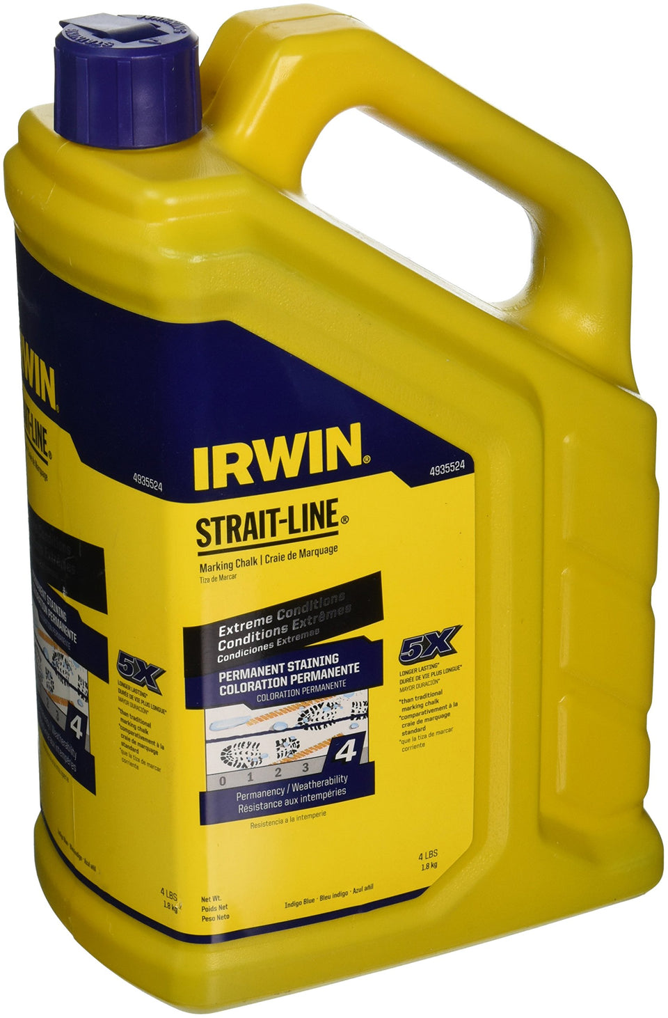 IRWIN STRAIT-LINE indigo blue chalk bottle for durable outdoor marking