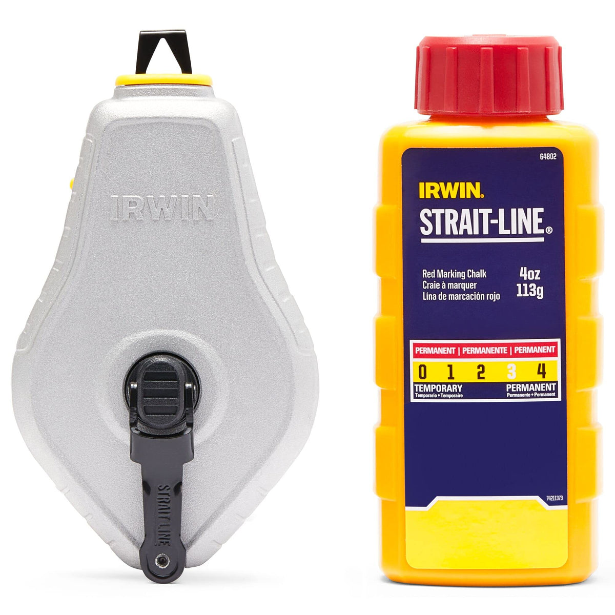 IRWIN Strait-Line Classic Reel in red marks precise lines up to 100 ft