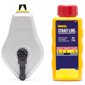 IRWIN Strait-Line Classic Reel in red marks precise lines up to 100 ft