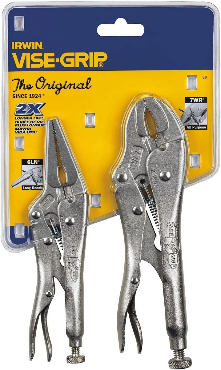 IRWIN Vise-Grip 7WR curved jaw with wire cutter enabling secure clamping and cutting tasks