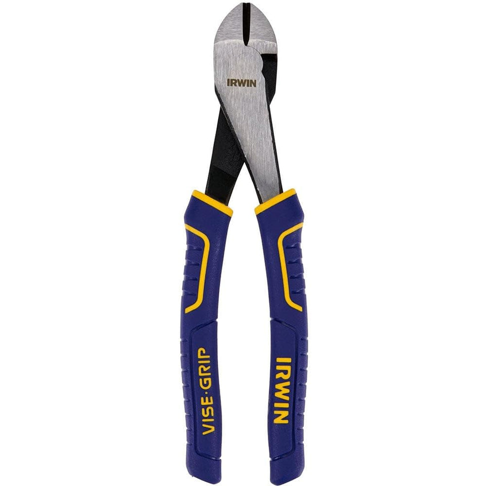 IRWIN VISE-GRIP 8-inch diagonal cutting pliers with induction-hardened edge for sharp, lasting cuts.