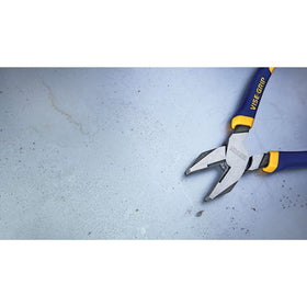 IRWIN VISE-GRIP lineman's pliers showing induction hardened cutting edge stays sharp