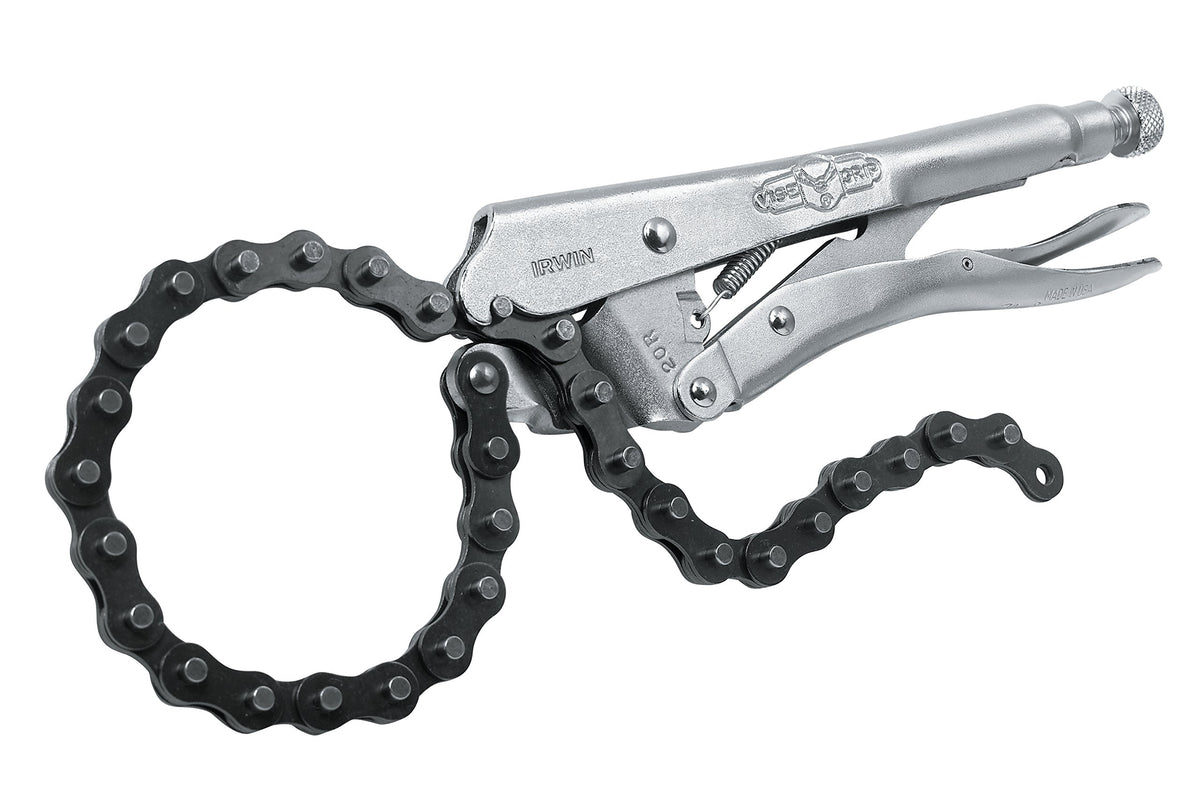 IRWIN VISE-GRIP locking action with trigger release for quick security.