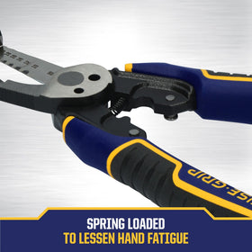 IRWIN VISE-GRIP spring-loaded action reduces fatigue during repeated cuts