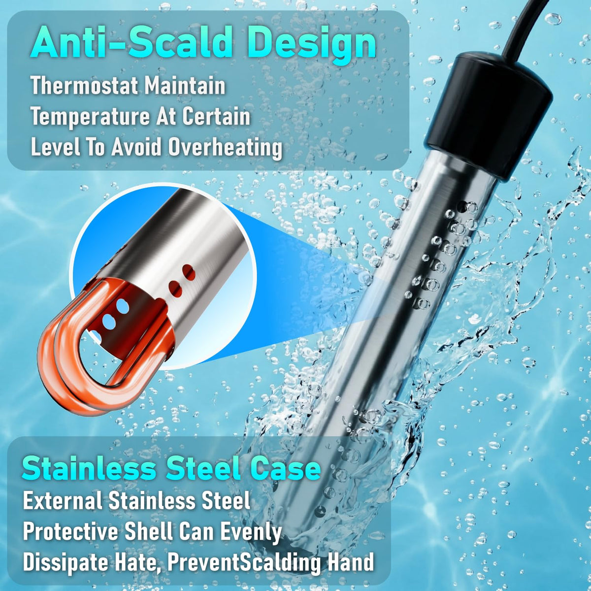 ISEEKLUX LCD thermometer displays real-time water temperature.