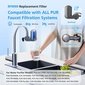 iSingo RF9999 cartridge installation in a PUR faucet filter.