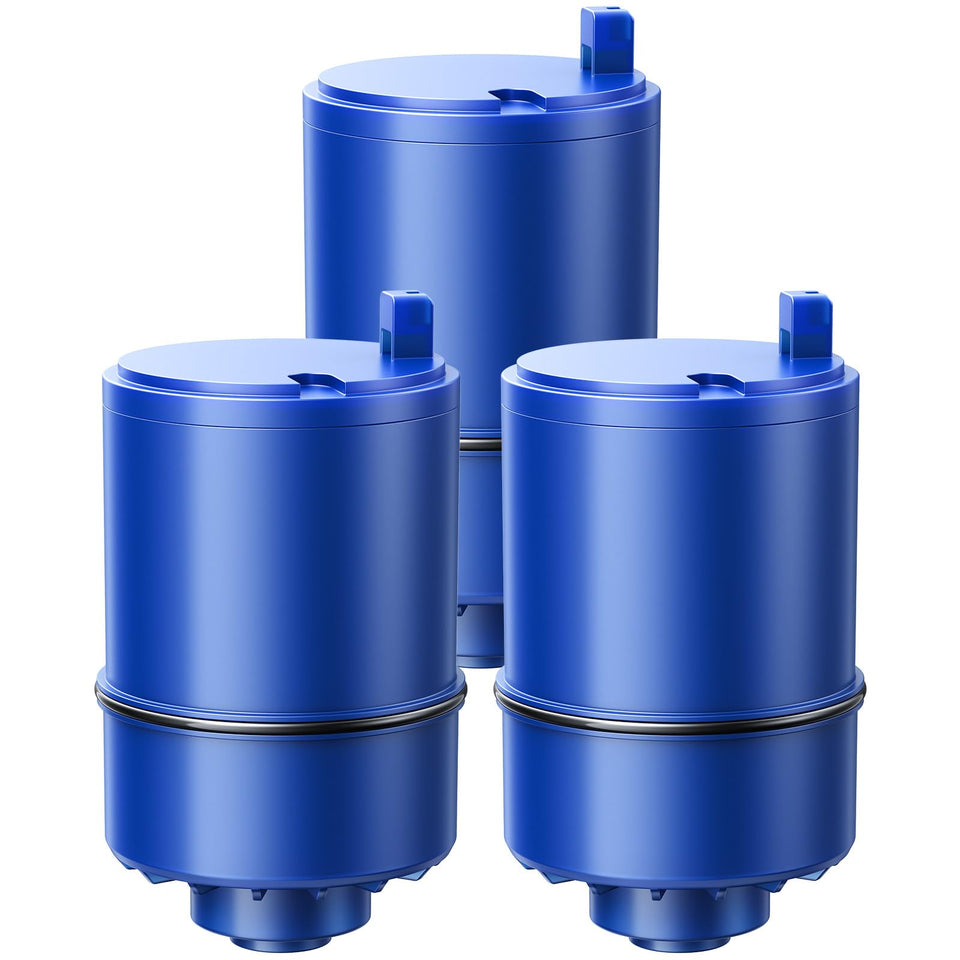 iSingo RF9999 faucet filter blue 3-pack improves water taste and clarity