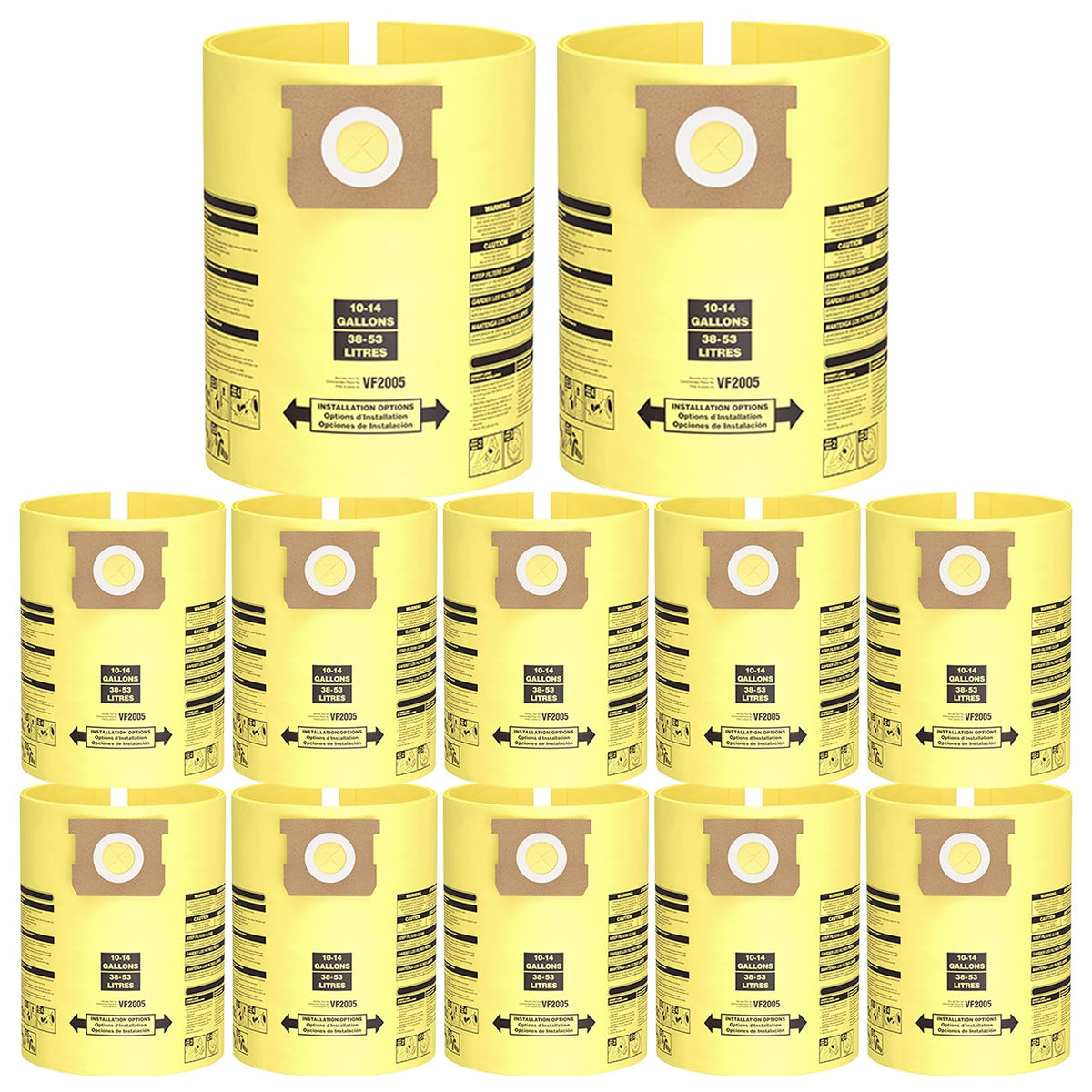 Isinlive 10-14 gallon shop vac bags for versatile dust collection and disposal